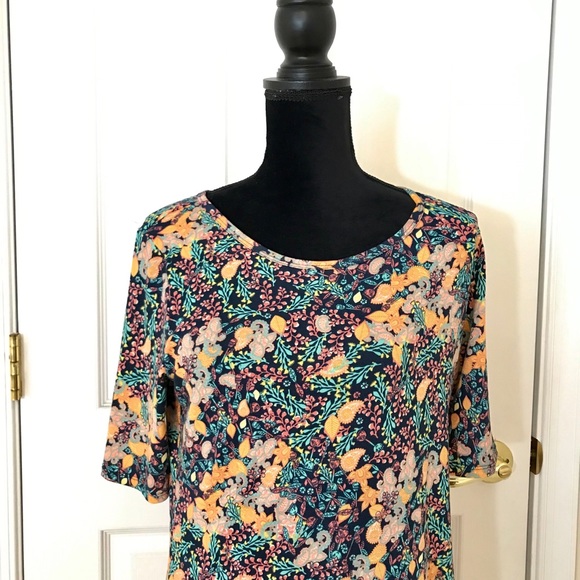 LuLaRoe Julia / Beautiful Colorful Spring Dress L - Picture 2 of 3
